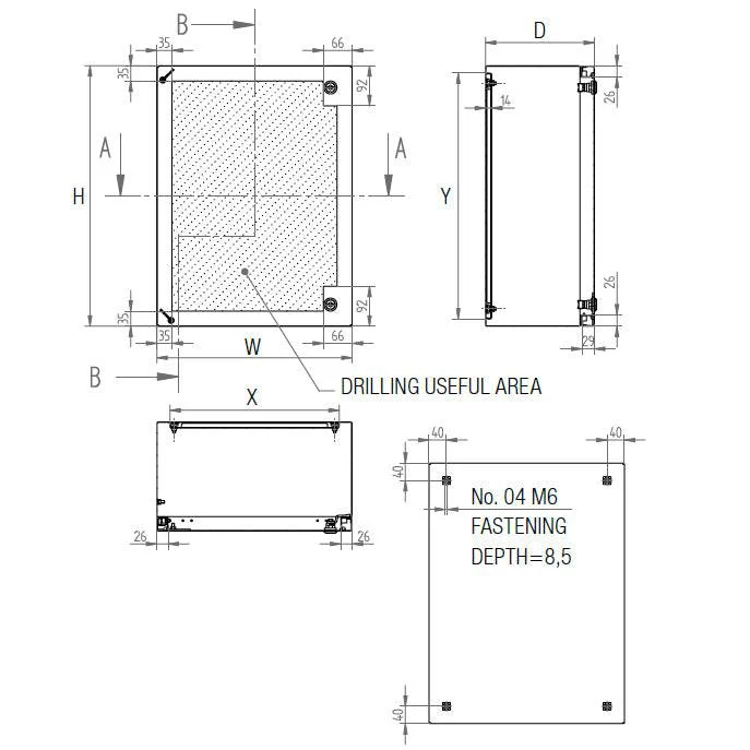 MPGamma CPN10012030 Solid Door Cabinet, Size: 40"x 48" x 12", 304 Stainless Steel, UL Listed - Image 4